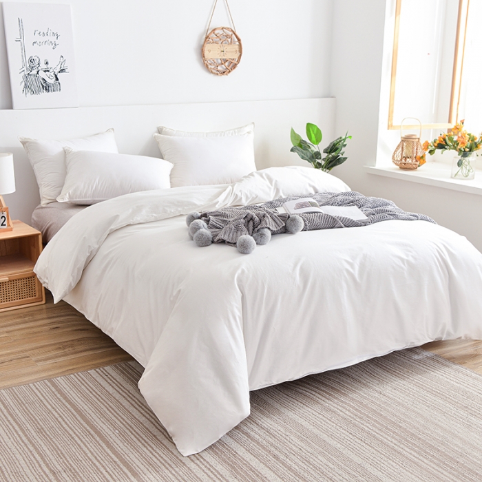 宾馆酒店纯色被罩旅馆足疗足浴纯白色床上用品旅社民W宿房被套单