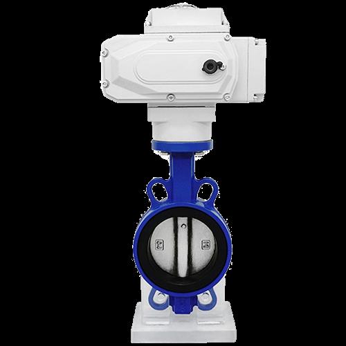 电动蝶阀 cD971X球墨铸铁对夹式软密封304板开关阀 S220V电控切断