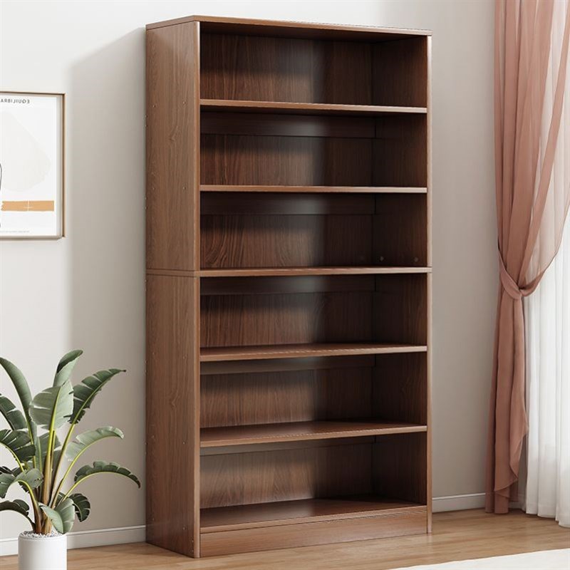 简易书架家用多层置物架落地书柜客厅展示柜仿实木学生收纳省空间