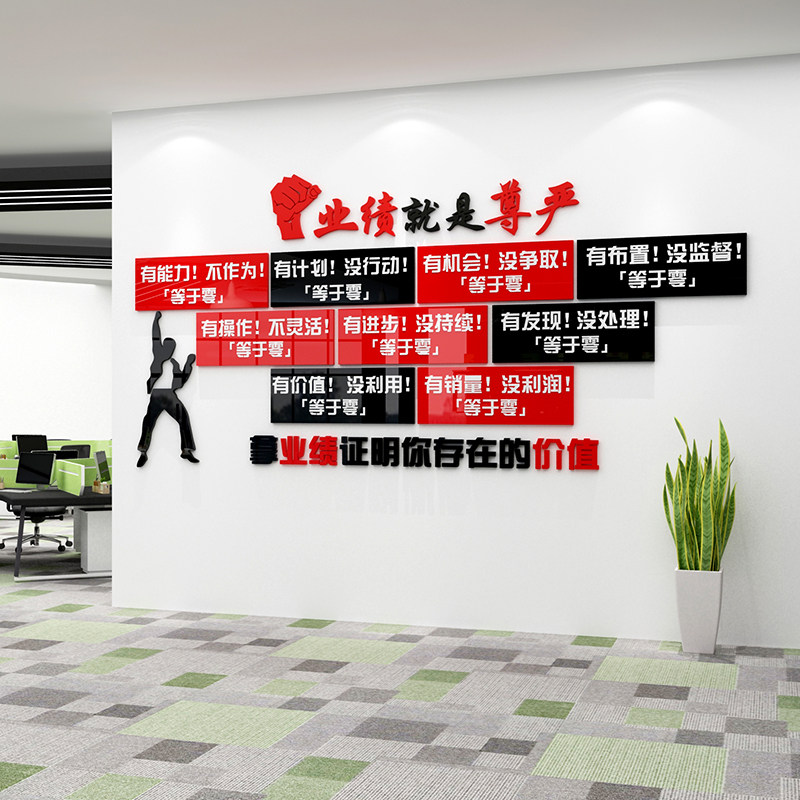 业绩就是尊严办公司室入户装饰励志标语销售墙贴企业文化背景形象,家居饰品,软装墙贴,淘宝优惠券,粉丝福利购,淘宝优惠卷