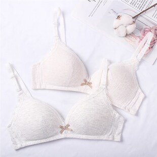 少女文胸薄款 小胸聚拢无钢圈日系蕾丝高中生学生内衣 青春期法式