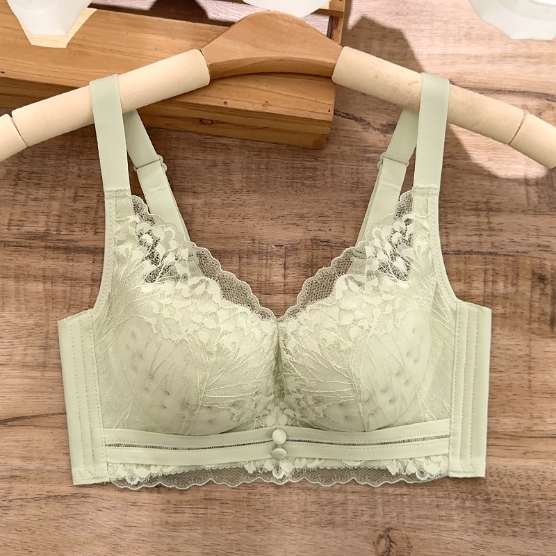 夏季内衣女薄款超薄0.2cm小胸罩收副乳上托文胸无钢圈薄模杯蕾丝