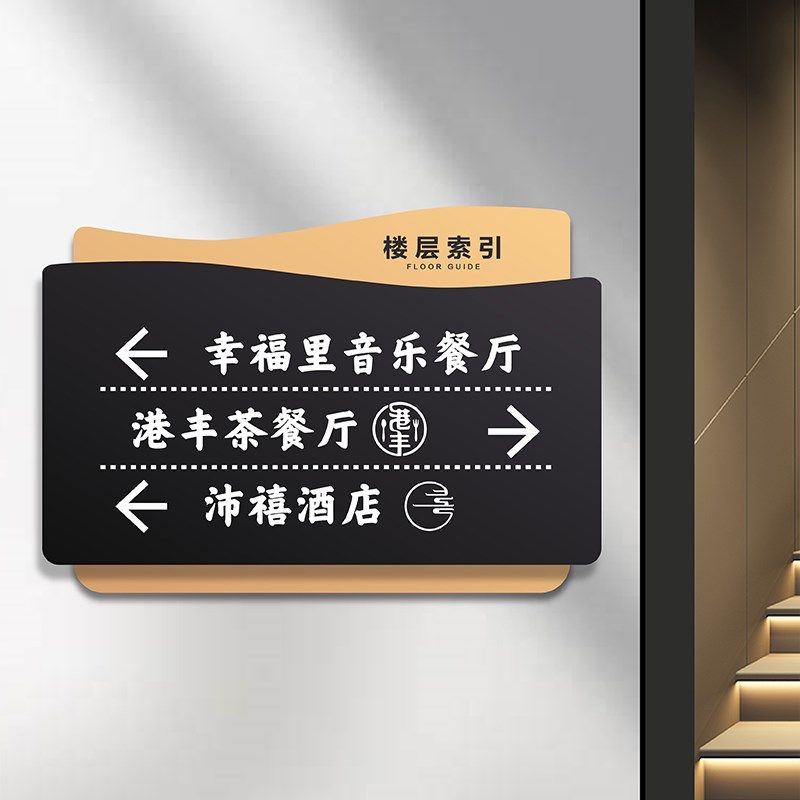 高档酒店办公楼层索引亚克力门牌定制牌标识牌宾馆大堂大厅房间号