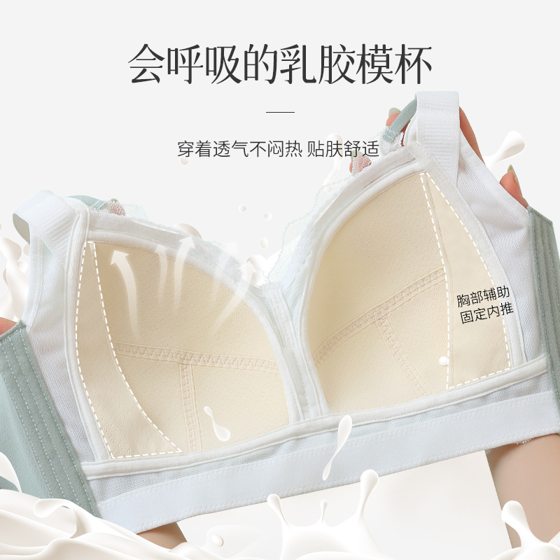内衣大胸显小胸收副乳防下垂文胸无钢圈大码女胖mm全罩杯薄款胸罩