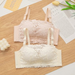 夏季抹胸防走光内衣女小胸聚拢中厚款文胸罩防下垂提胸收副乳上托