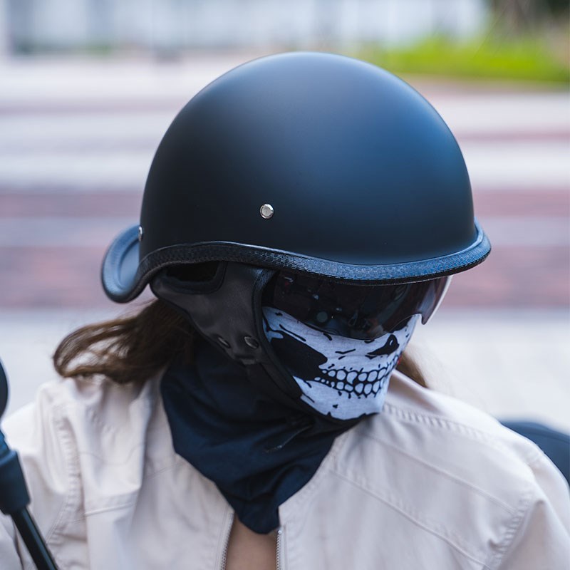 摩托车半盔男女复古巡航电动车头盔夏季I瓢盔机车3C电瓶车安全帽