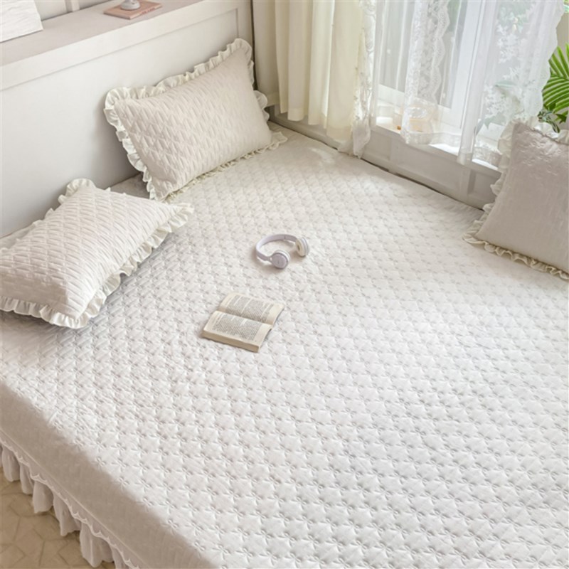 榻榻米床盖三件套可定制榻榻米床单高级防滑O遮丑花边床褥垫炕盖