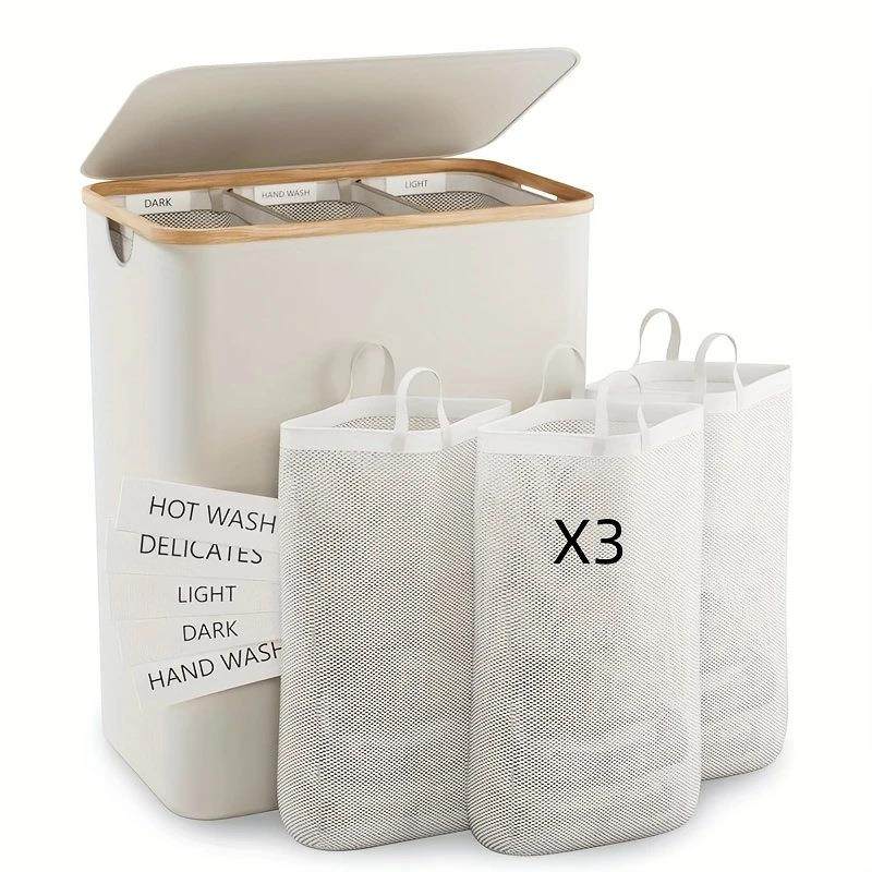 跨境热销大容量洗衣篮袋防竹制咨询客服洗篮衣服衣收纳内篮带盖脏,收纳整理,脏衣篮,淘宝优惠券,粉丝福利购,淘宝优惠卷