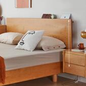 实木双桃人床樱YJL木悬浮床现代具简约轻奢卧米室家悬浮床1.8实木