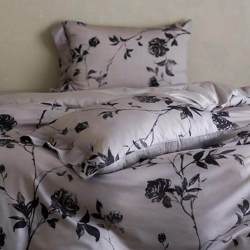 法式复古风贡缎绒棉四件套数LEO码扣印花纯棉纽款床上单被套床用,床上用品,床品套件/四件套/多件套,淘宝优惠券,粉丝福利购,淘宝优惠卷