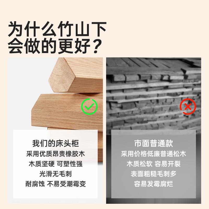 实木头柜奶风小GL8031型家用极窄床边柜多功能油卧收床纳柜出租房