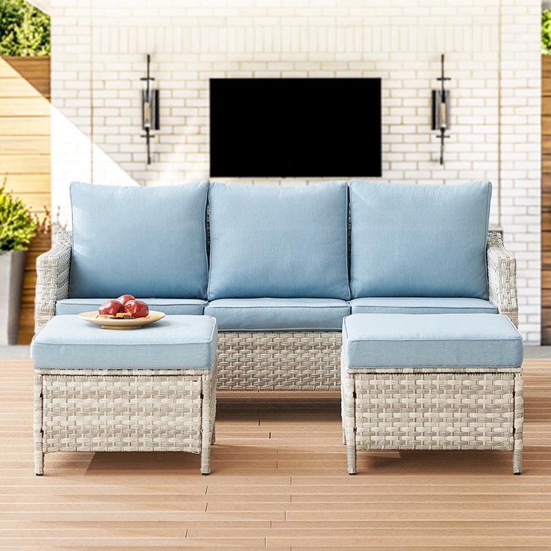 户外藤编沙组合躺庭院露台三人休闲藤编476篷沙发阳发台酒店带椅