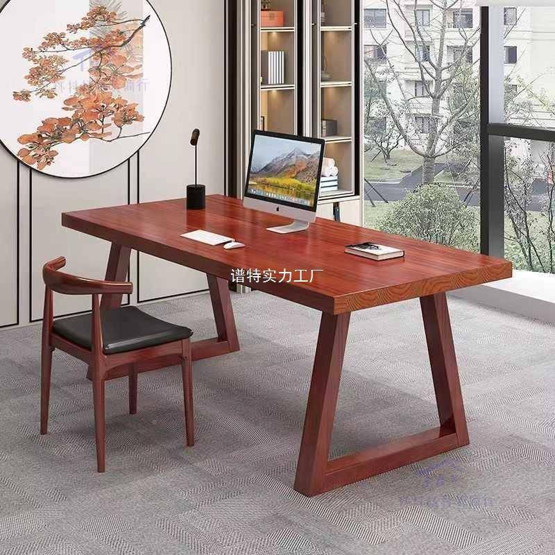 全学实木超电脑台桌式家用习NZI桌书桌学习桌会议桌子实木书桌厚