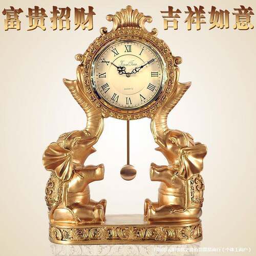 欧式EMM座钟厅时钟台钟摆件复时古尚创意桌表面钟伦才伦客才