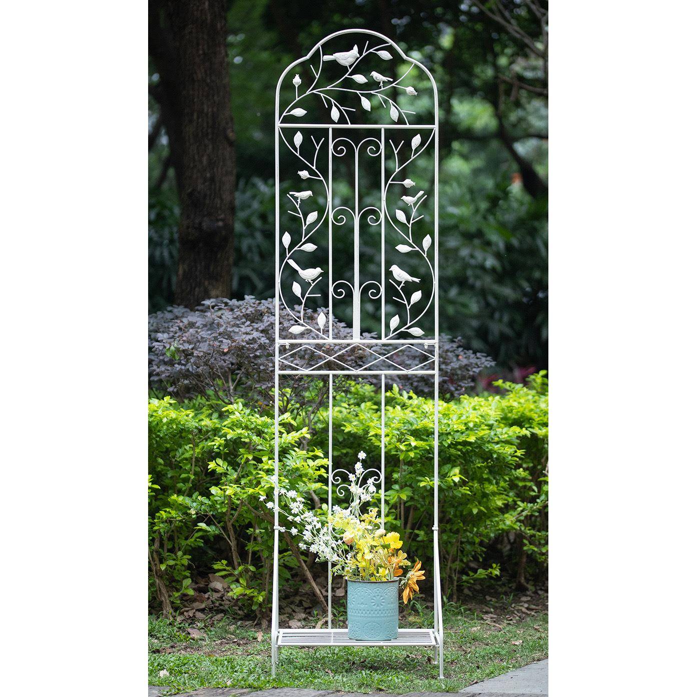 铁艺新款带座爬藤新款带底花架爬简约现代植物攀架底置物外架户花