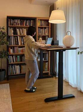 智能电脑桌可习降升书桌电竞桌实学桌木电动桌工作台HCV加厚人造直销