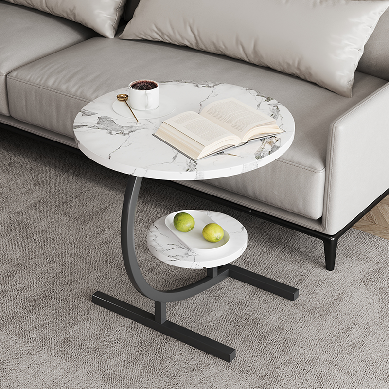 沙发边几可移动小型床边柜床x头置物架c型小圆桌双层迷你茶几桌子