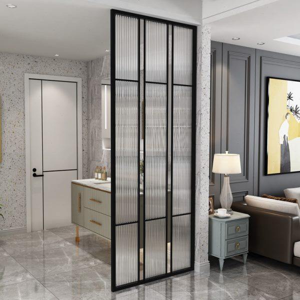 铁艺玻璃屏风隔断入户玄关卧室客厅餐厅办公酒楼简约遮挡隔断墙