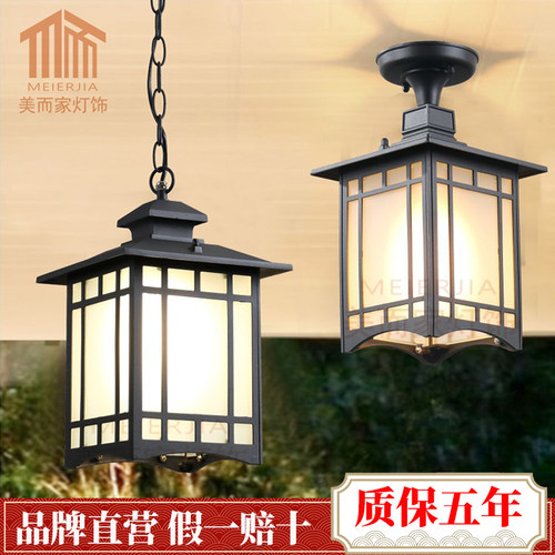 室外庭院走廊大门花园别墅t阳台新中式户外吊灯太阳能户外防水吊