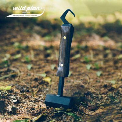 Wild plan 黑化钩锤碳钢锤子多功能露营帐篷地钉锤起钉锤榔头营锤