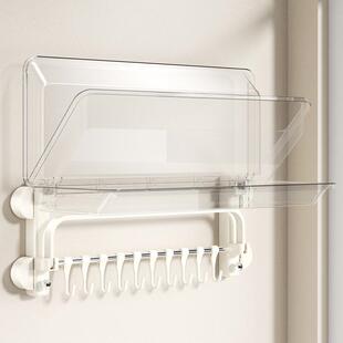 吸盘毛架生间免打孔浴巾架子浴室置物收巾架一体厕卫所纳JSJ挂钩