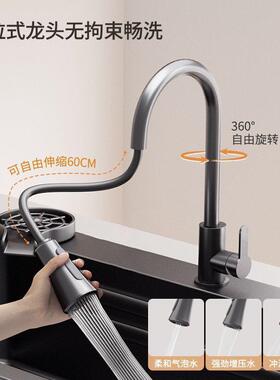 集厨房渣水槽大单槽家用加厚SU过3S04989不锈钢单槽滤网黑色