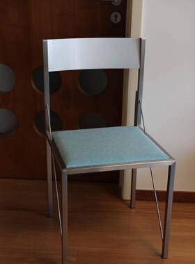 赛博蓝不锈钢椅用小型餐靠背座椅现代简约商户用餐桌85836家椅子