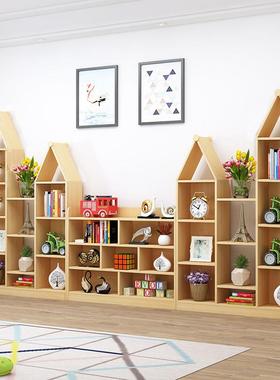 儿书架童地实木书柜置物架家用简易儿园宝宝绘幼本架城堡小落PVV