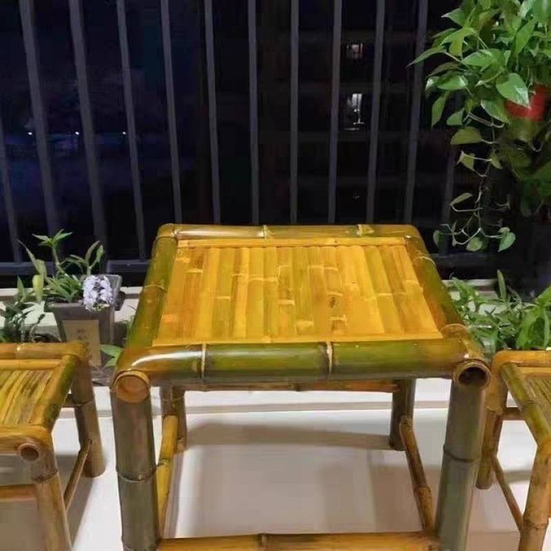 户外竹桌椅茶几椅子竹编竹子桌椅全套家用室外茶桌家具复古竹制品