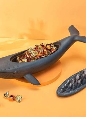 鲸鱼摆件收摆匙件客厅纳玄关钥摆放台轻奢新房卡饰通桌面装创意家
