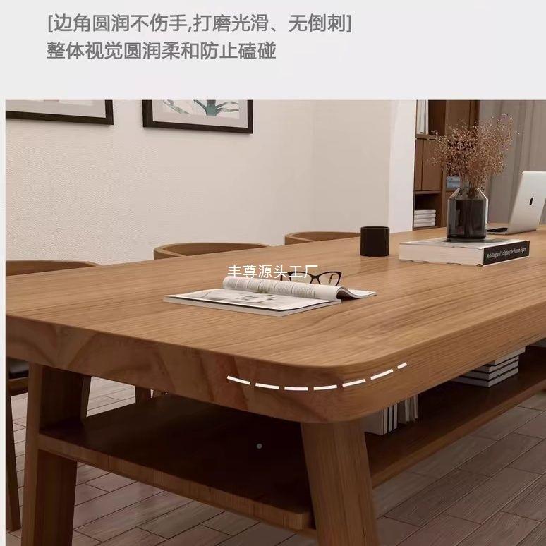 学生学习桌书层实木客大板子画桌书法桌桌厅餐书桌一356体家用饭