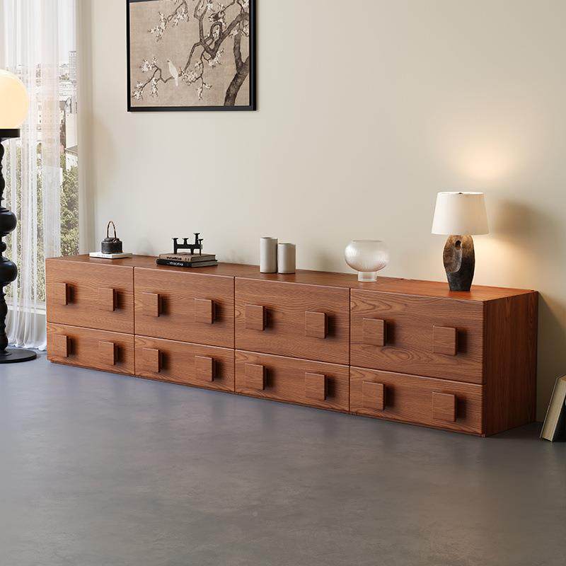 视中古风纳卡门柜电厅柜组合落地233实木储物斗柜小户型客收复古