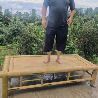 竹老式纯发手工制作双人床简1易沙竹子单人双人凉床床午床休竹凉床