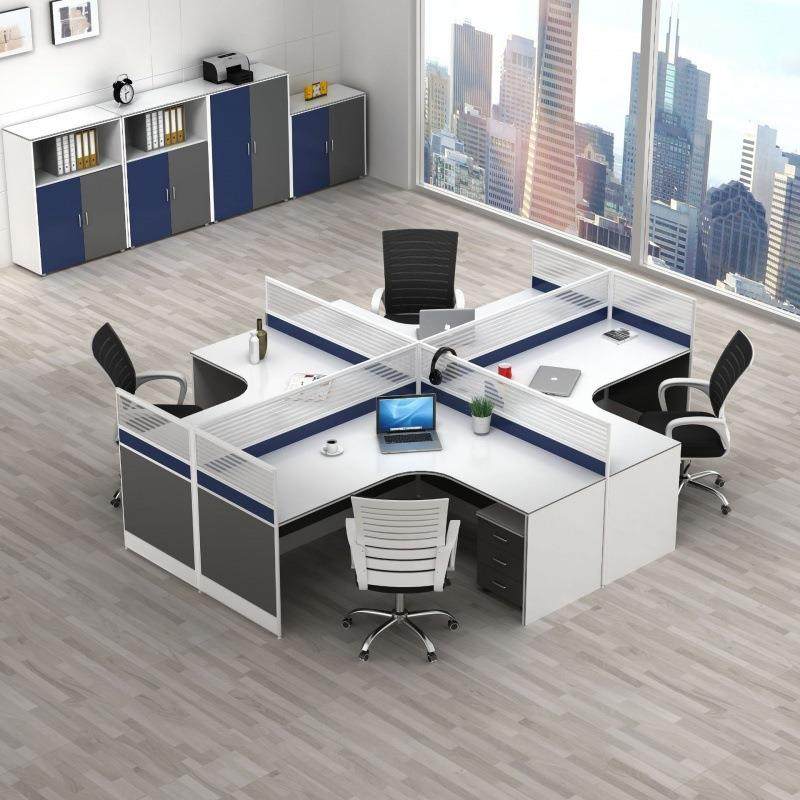 电脑办公位桌合卡组四人位办公4/6人职员屏风隔BSF-601断财务桌