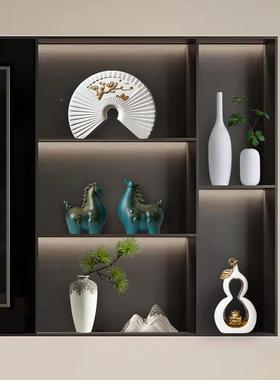 新柜中式创奢意摆件家F77J79MS居饰品轻视客厅酒电柜办公室装饰品