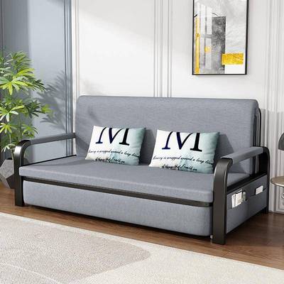 沙发拉床折多叠小木户型实双人铁见详情架功能网红拆洗布艺经济推