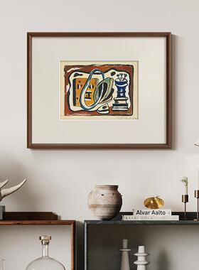 法式小众复古挂客厅al202412装饰玄关画餐厅现代抽象艺术壁走廊中