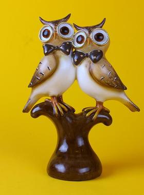 领脂结MTY003猫头鹰树工艺品件名片夹装托盘水果摆盘家居客厅酒柜