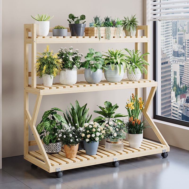 实木花架阳台可移n动室内家用多肉绿萝落地面装饰花盆架客厅