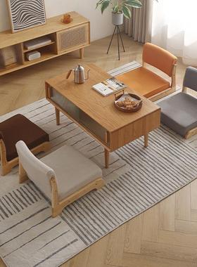 和室椅上椅子榻榻米日DZN式背靠无凳子实木坐床地腿无脚椅子飘窗