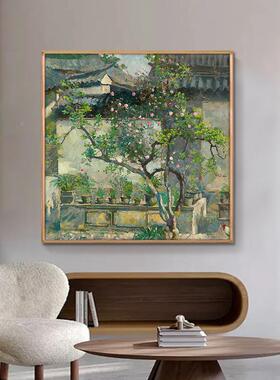 悲鸿庭院房小徐幅油画现代简IOT约风景装饰画书客厅田园入户玄挂