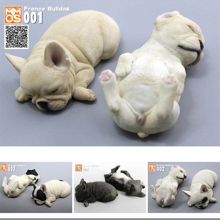 新M082款树脂萌睡法斗法斗牛车犬仿真动物模型汽车内车用饰国小品
