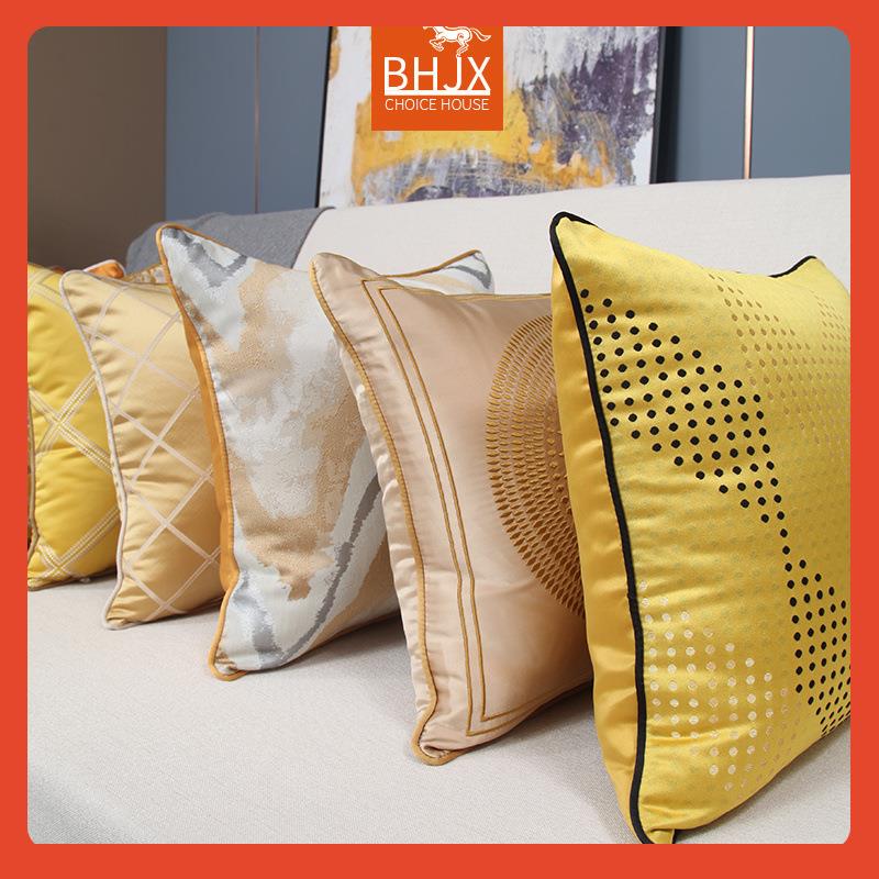 ◇抱枕Fh($%p@v轻沙发客厅奢靠感垫套不含芯车载橙色简约美靠背式