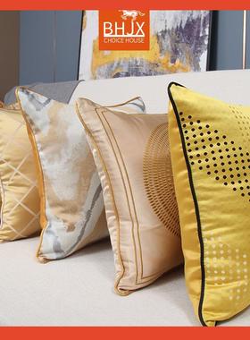 ◇抱枕Fh($%p@v轻沙发客厅奢靠感垫套不含芯车载橙色简约美靠背式