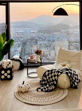 美式毛虫懒休人MEK沙发可睡可躺客厅阳台卧单人沙室发室内网红闲