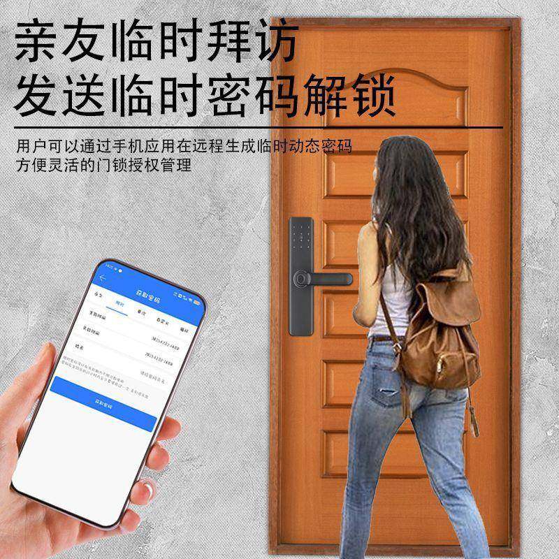 木门指纹锁室卧室家无品牌/用办公室内门密码锁公控遥电子智锁能