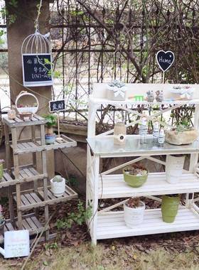 多层花架阳台可动带轮麦太保庭阶梯形创院窗外复古美式意乡村外麦