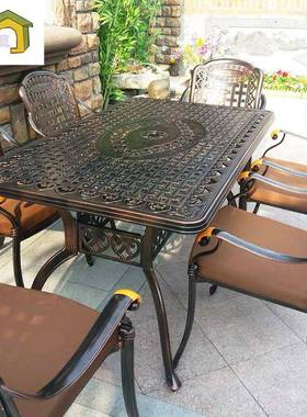 户外桌椅庭院天别墅院休子里的露台L-2081外露铸铝桌椅三五件套室