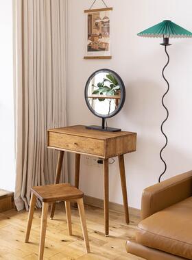 0J胡桃浅实木梳妆台小户型卧室原色木EPM化妆台斗柜一小体多功能