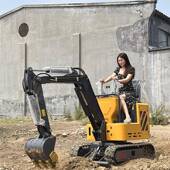 破多功能微型带小挖536机家用履式 挖土机绿化果挖园室内碎用掘机